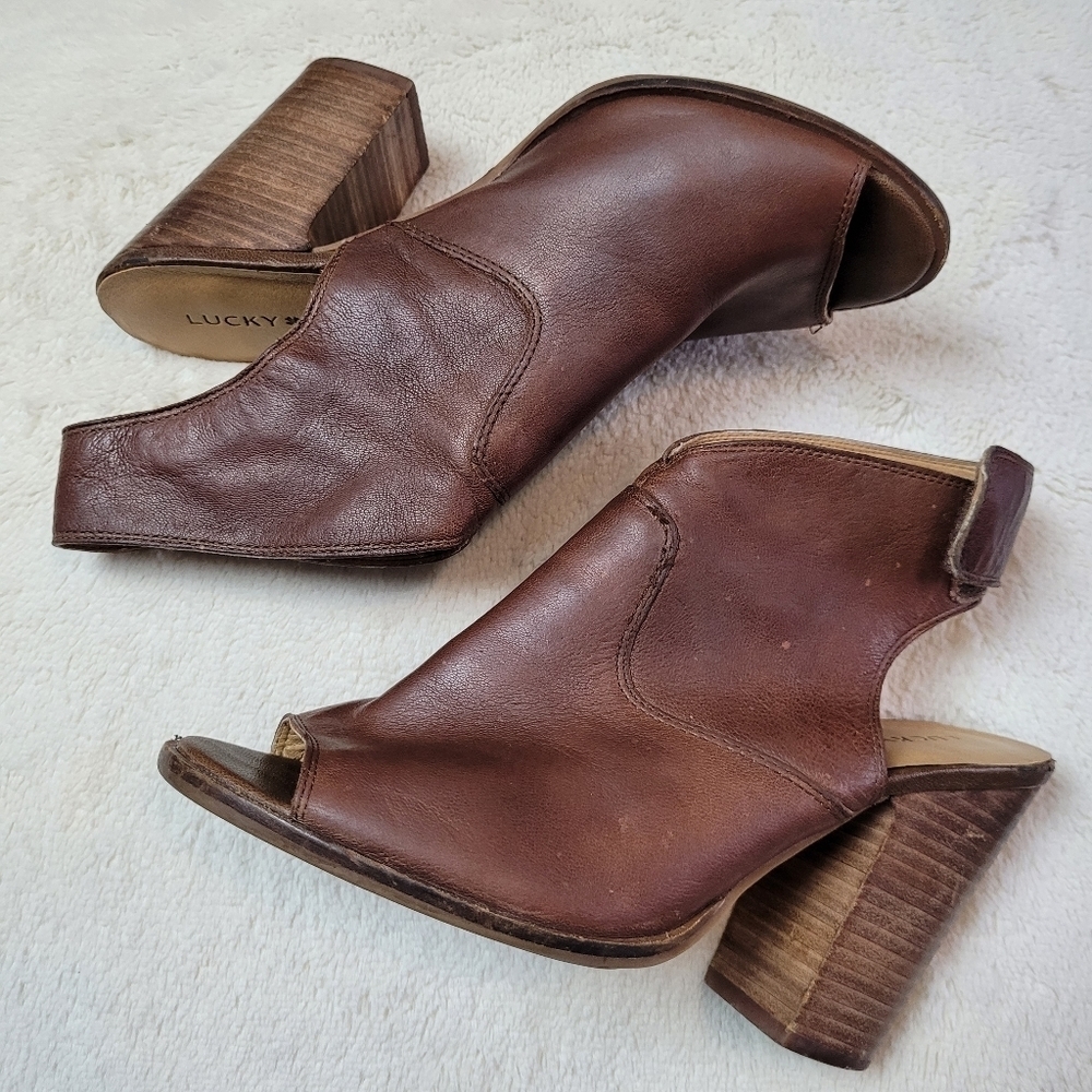 Lucky Brand Lizet brown leather heels - Picture 3 of 14